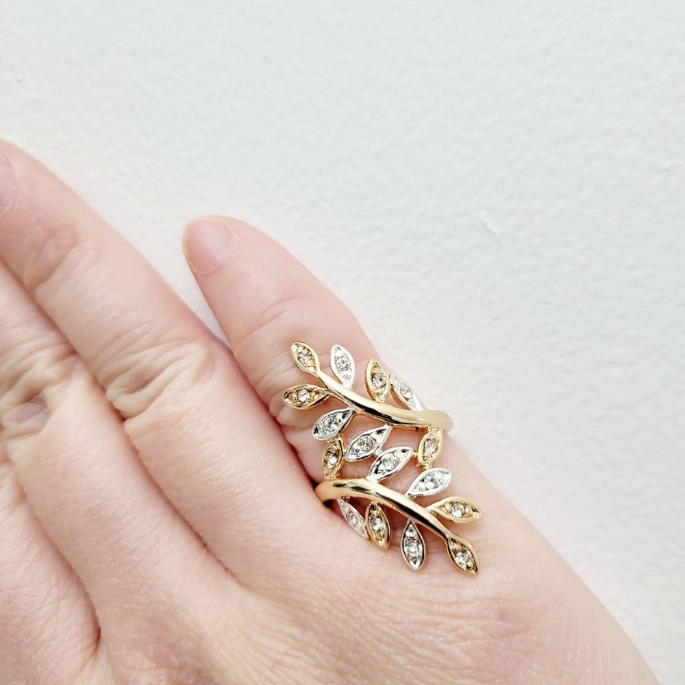 Brand New Gold Plated Rhinestone Ring #3 Size: 5US